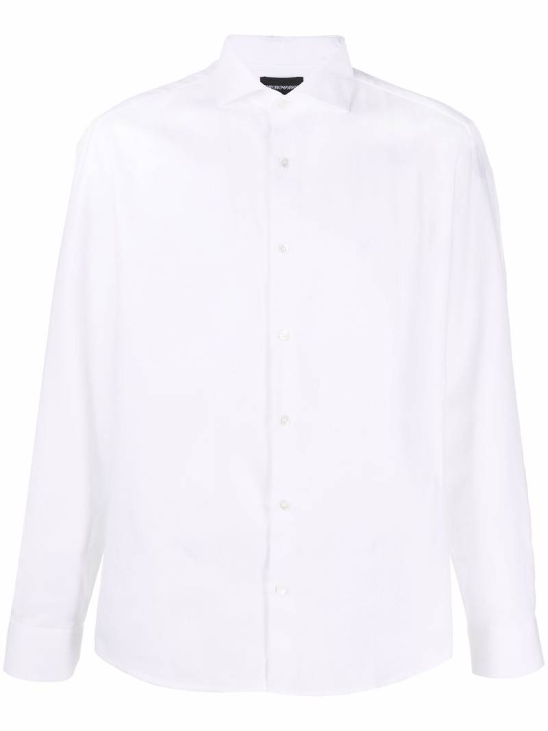 Emporio Armani slim-fit cotton shirt - White von Emporio Armani