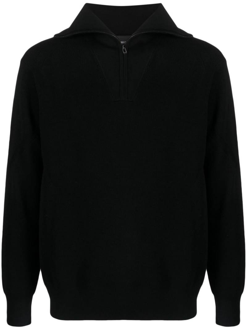 Emporio Armani spread-collar virgin wool jumper - Black von Emporio Armani