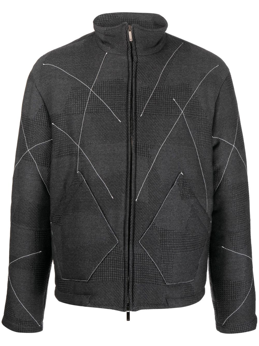 Emporio Armani stitch-detail padded jacket - Grey von Emporio Armani