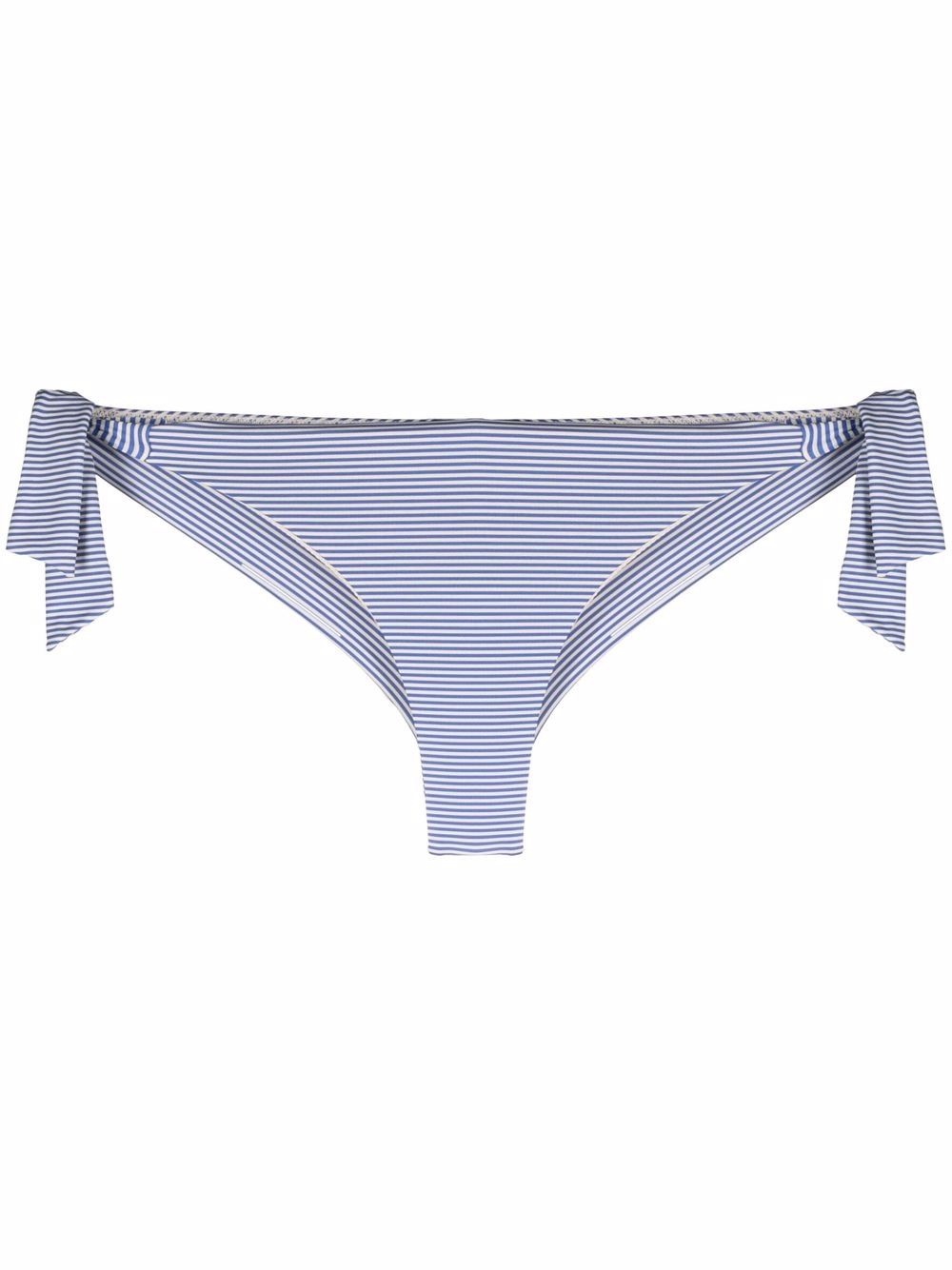 Emporio Armani stripe-print bikini bottoms - Blue von Emporio Armani