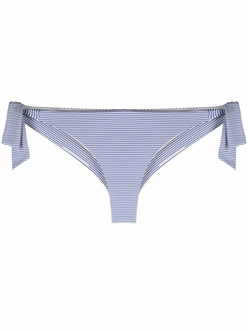 Emporio Armani stripe-print bikini bottoms - Blue von Emporio Armani