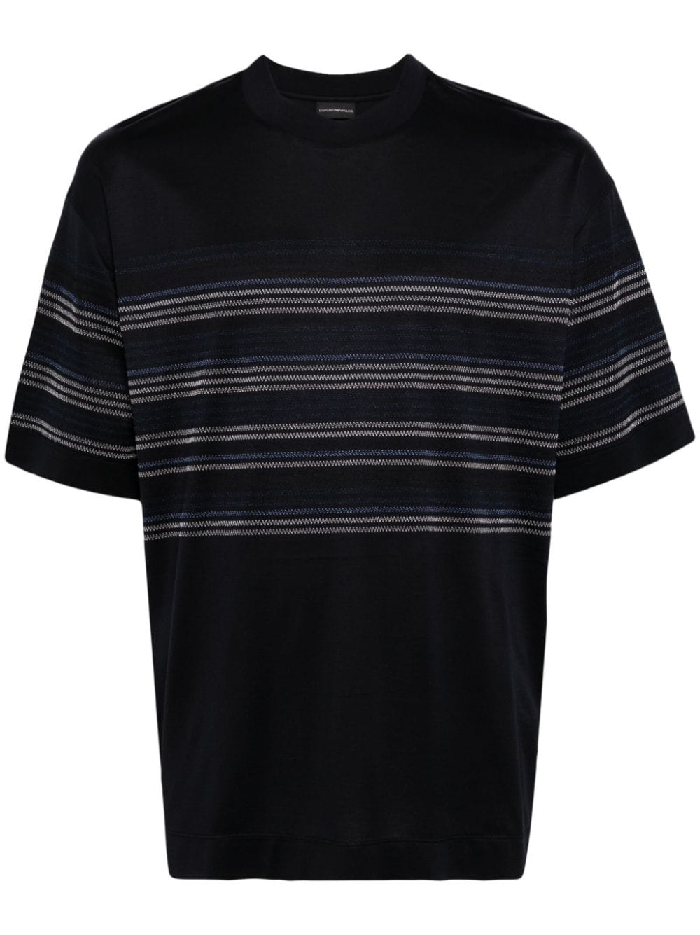Emporio Armani stripe-print short-sleeve T-shirt - Blue von Emporio Armani