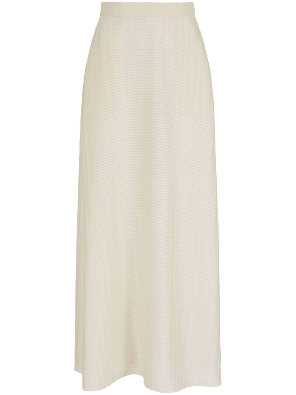 Emporio Armani striped chiffon maxi skirt - Neutrals von Emporio Armani