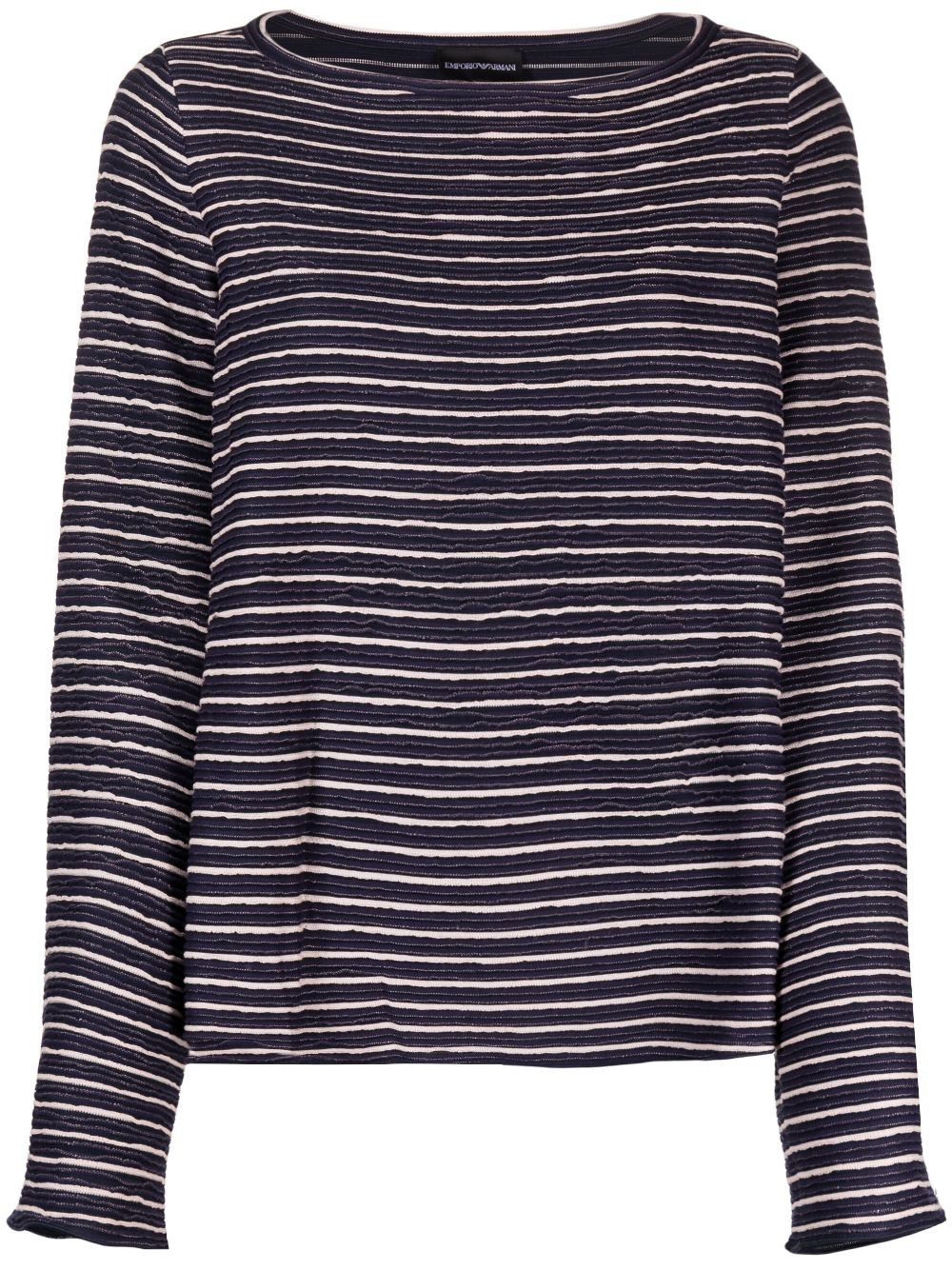 Emporio Armani striped long-sleeve jumper - Blue von Emporio Armani