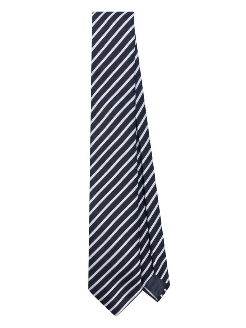 Emporio Armani striped silk tie - Blue von Emporio Armani