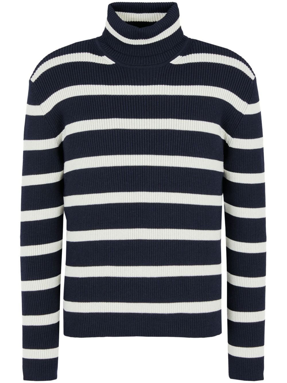 Emporio Armani striped turtleneck jumper - Blue von Emporio Armani