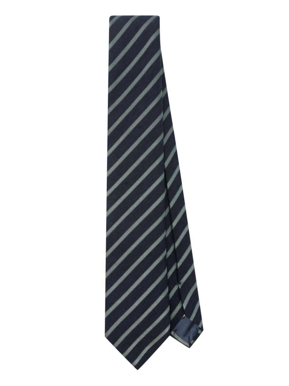 Emporio Armani striped virgin wool-silk blend tie - Blue von Emporio Armani