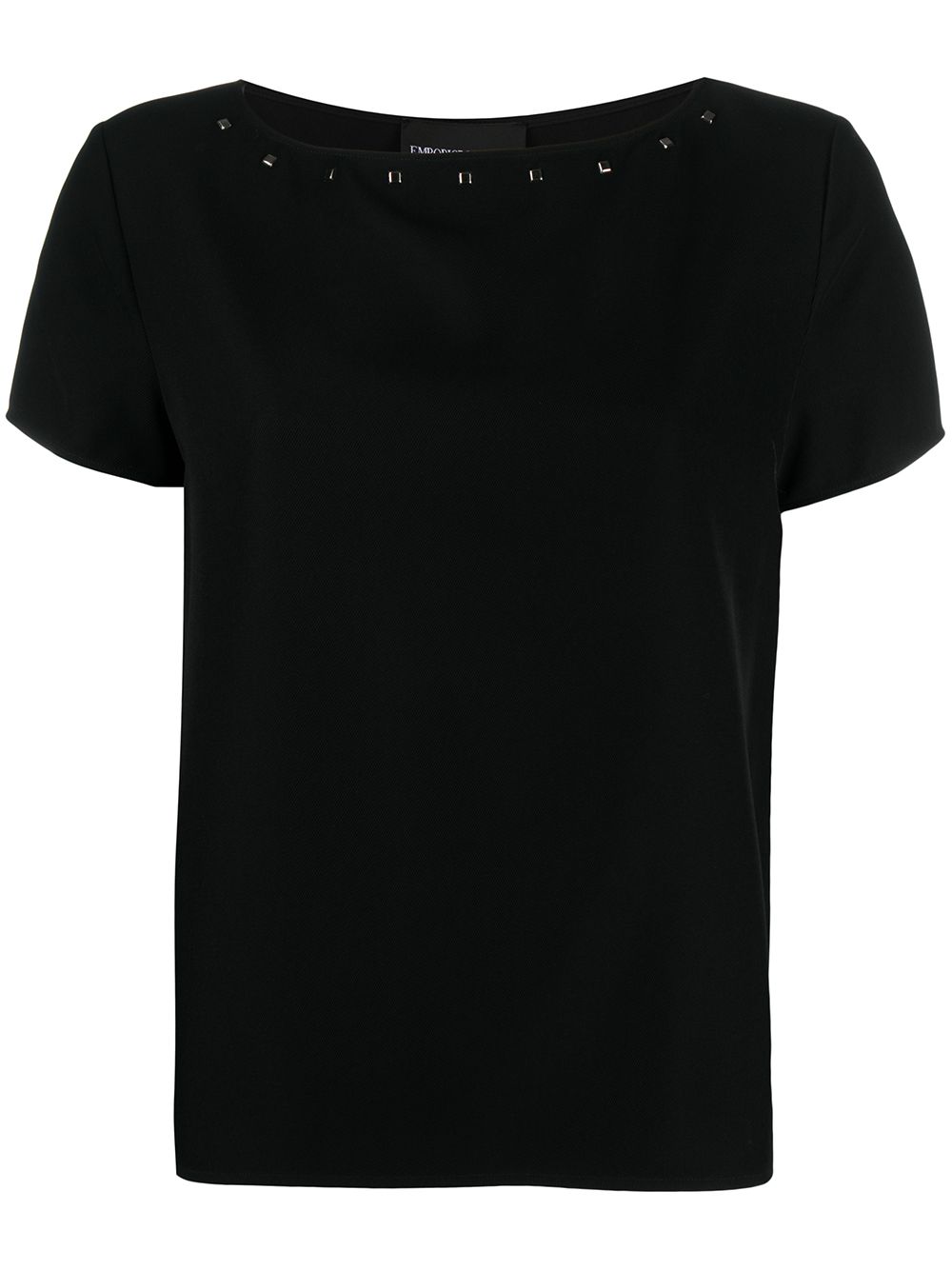 Emporio Armani studded boat neck T-shirt - Black von Emporio Armani