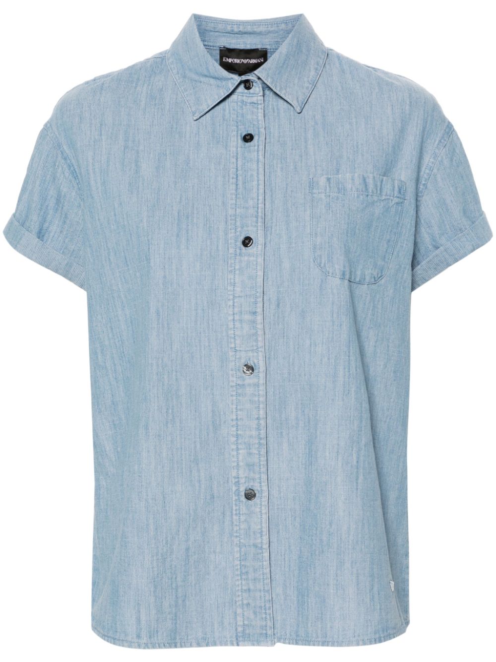 Emporio Armani textured cotton shirt - Blue von Emporio Armani