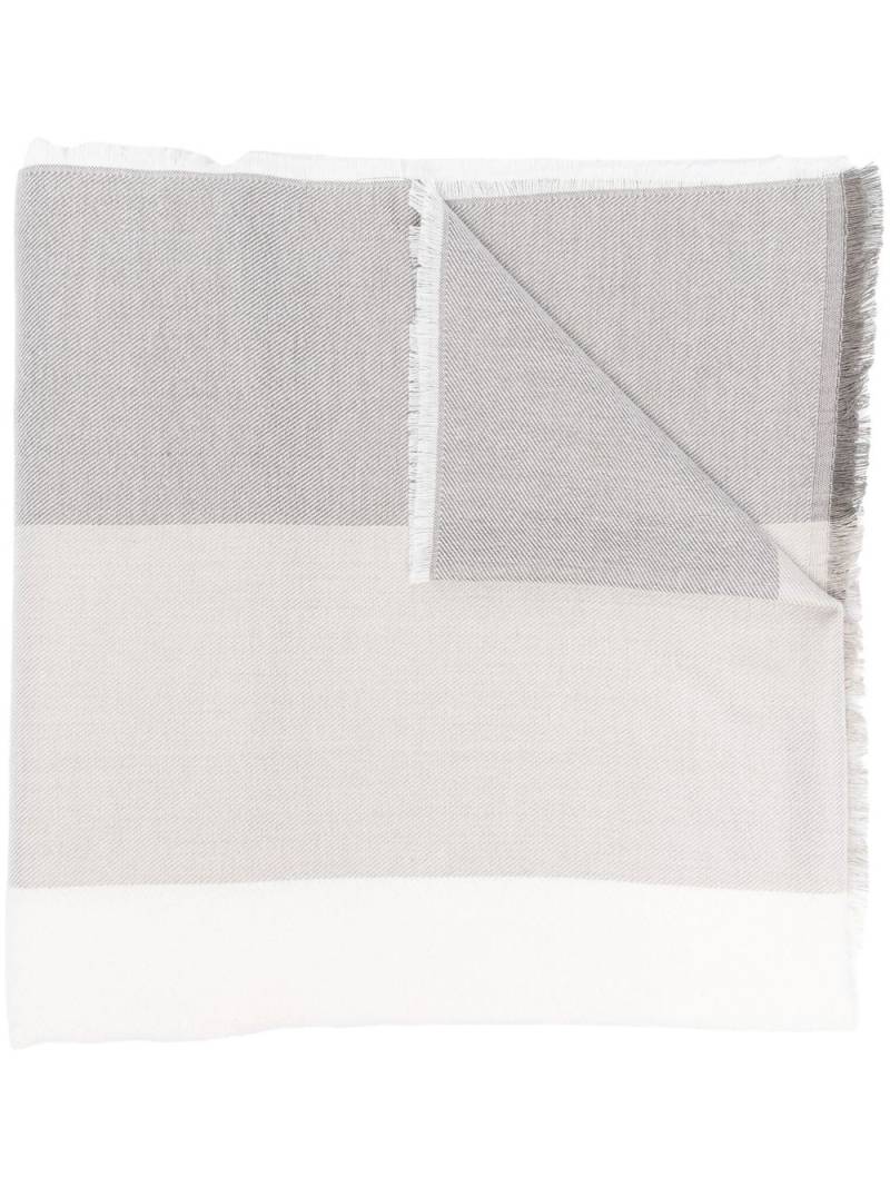 Emporio Armani tonal-stripe scarf - Grey von Emporio Armani