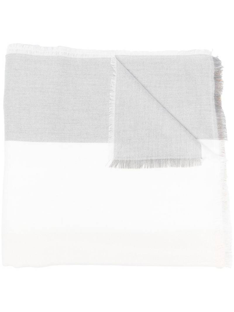 Emporio Armani tonal-stripe scarf - White von Emporio Armani