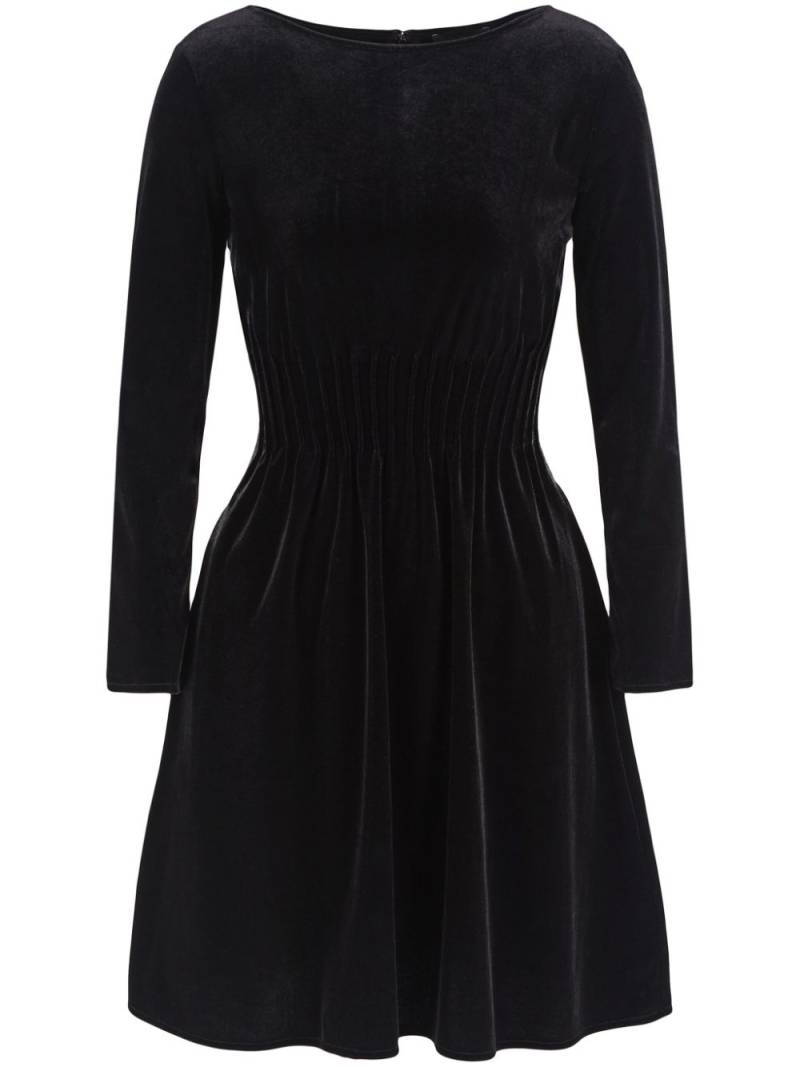 Emporio Armani velvet long-sleeved peplum dress - Black von Emporio Armani