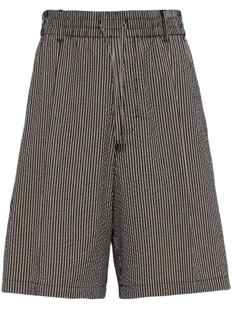 Emporio Armani vertical-print cotton-blend shorts - Black von Emporio Armani