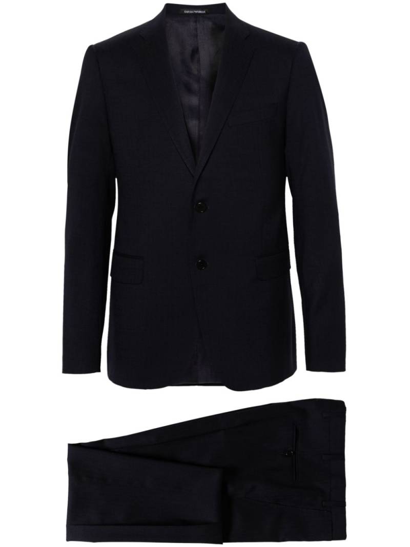 Emporio Armani virgin wool single-breasted suit - Blue von Emporio Armani