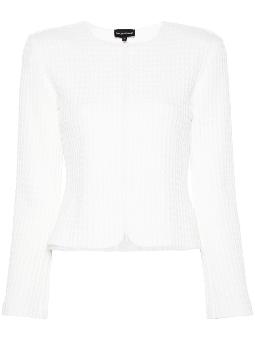 Emporio Armani waffle-knit jacket - White von Emporio Armani