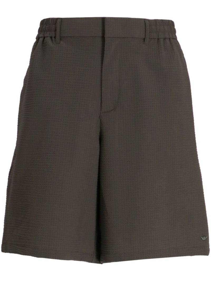 Emporio Armani wide-leg cotton shorts - Brown von Emporio Armani