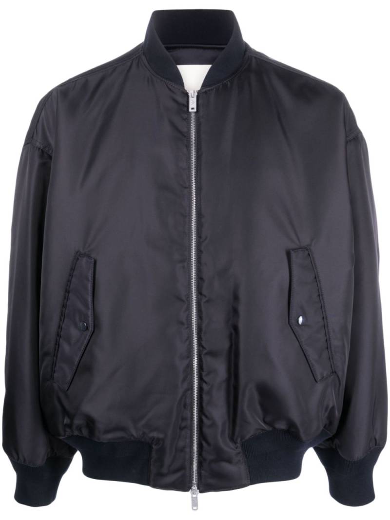 Emporio Armani zip-up satin-finish bomber jacket - Blue von Emporio Armani