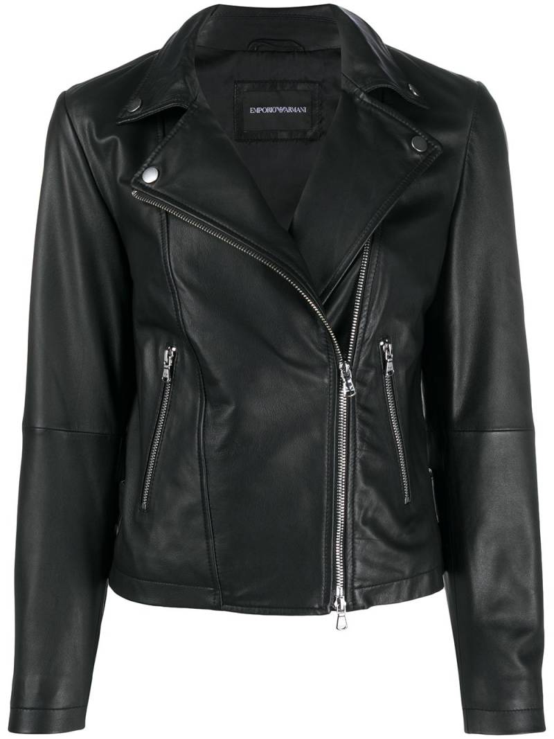 Emporio Armani zipped biker jacket - Black von Emporio Armani