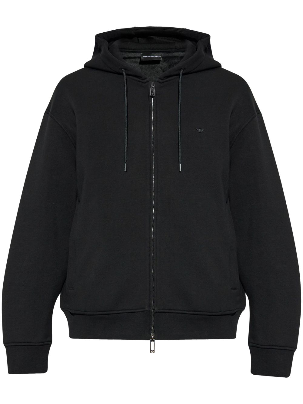 Emporio Armani zipped drawstring hoodie - Black von Emporio Armani