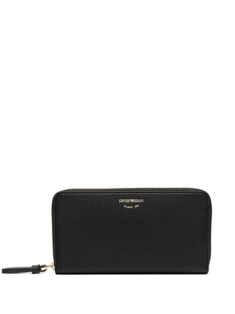 Emporio Armani zipped leather purse - Black von Emporio Armani