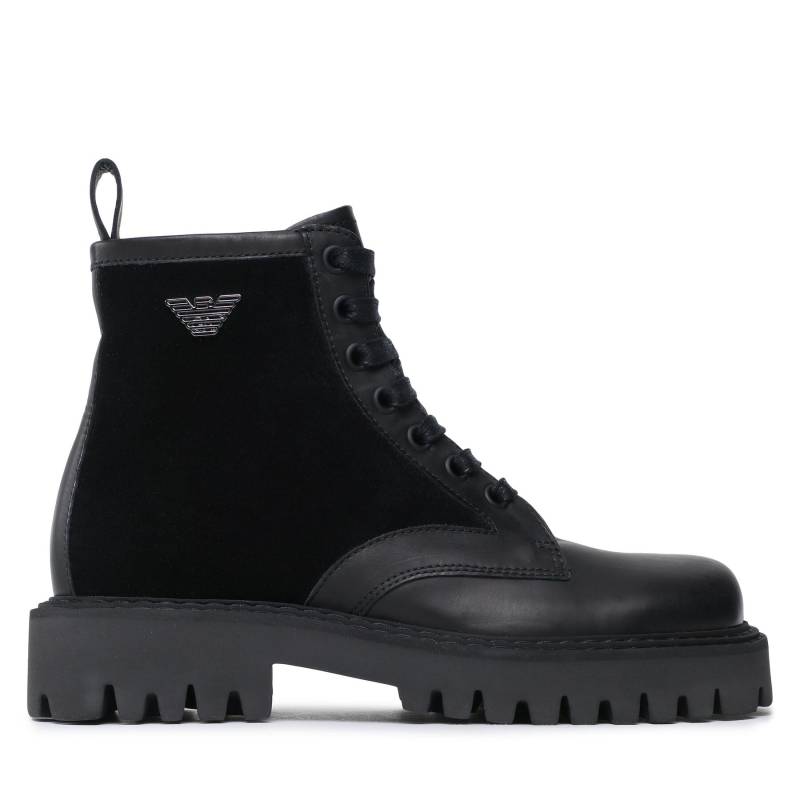 Schnürstiefeletten Emporio Armani X4M383 XN630 K001 Schwarz von Emporio Armani