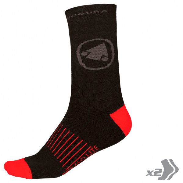 Endura - Thermolite II Socken (Doppelpack) Gr L/XL;S/M schwarz von Endura