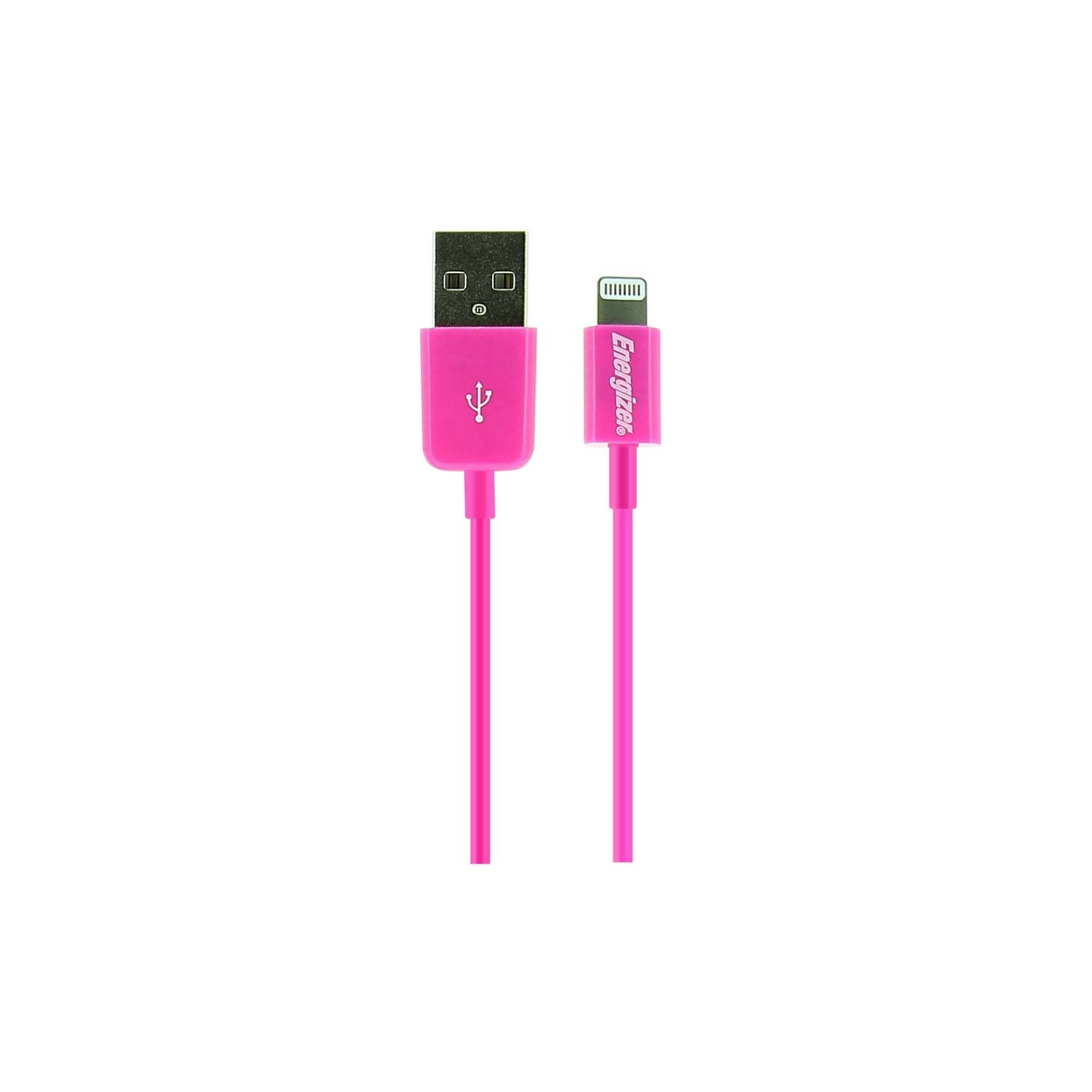 MFI High Tech Anschkusskabel 1m USB auf lightning pink von Energizer