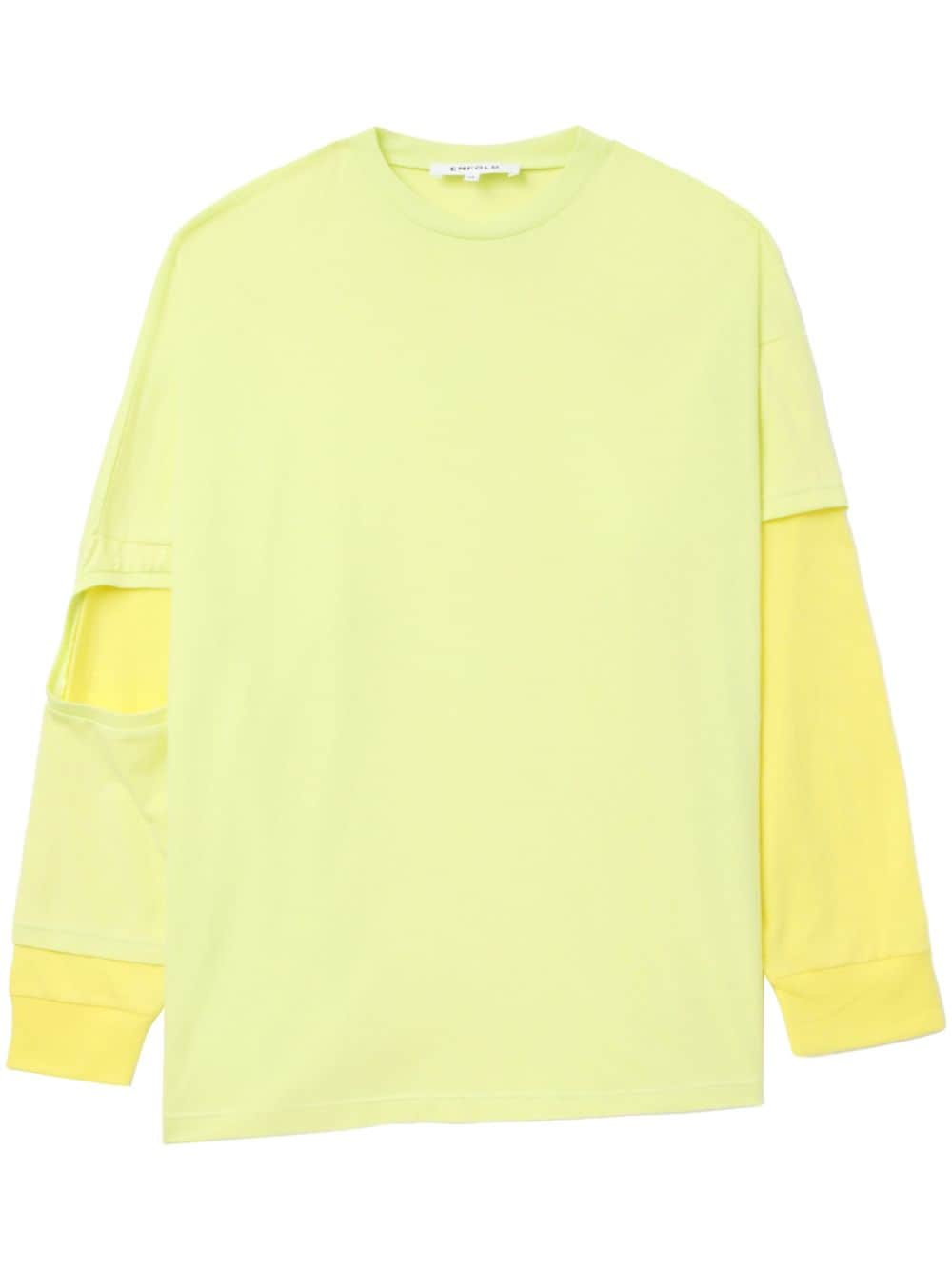 Enföld asymmetric layered cotton T-shirt - Yellow von Enföld