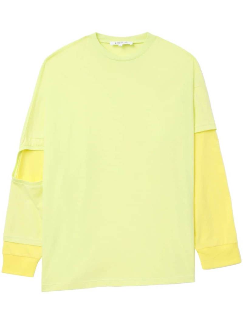 Enföld asymmetric layered cotton T-shirt - Yellow von Enföld