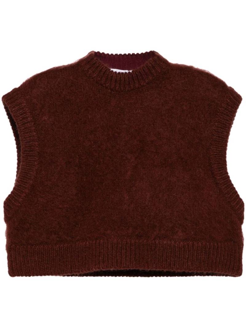 Enföld cropped knitted vest - Brown von Enföld