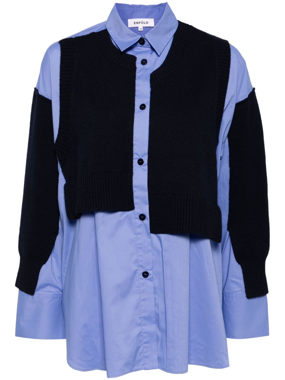 Enföld layered long-sleeves shirt - Blue von Enföld