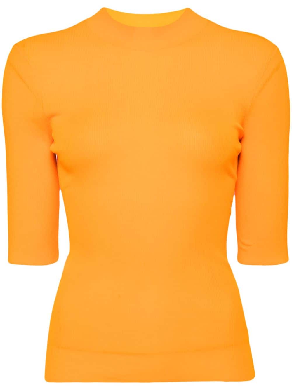 Enföld mock-neck ribbed top - Orange von Enföld