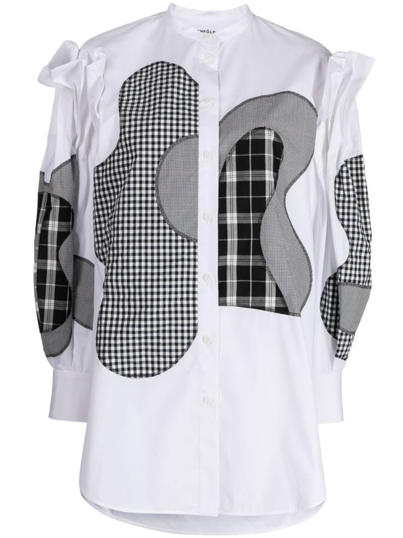 Enföld patchwork long-sleeved shirt - White von Enföld