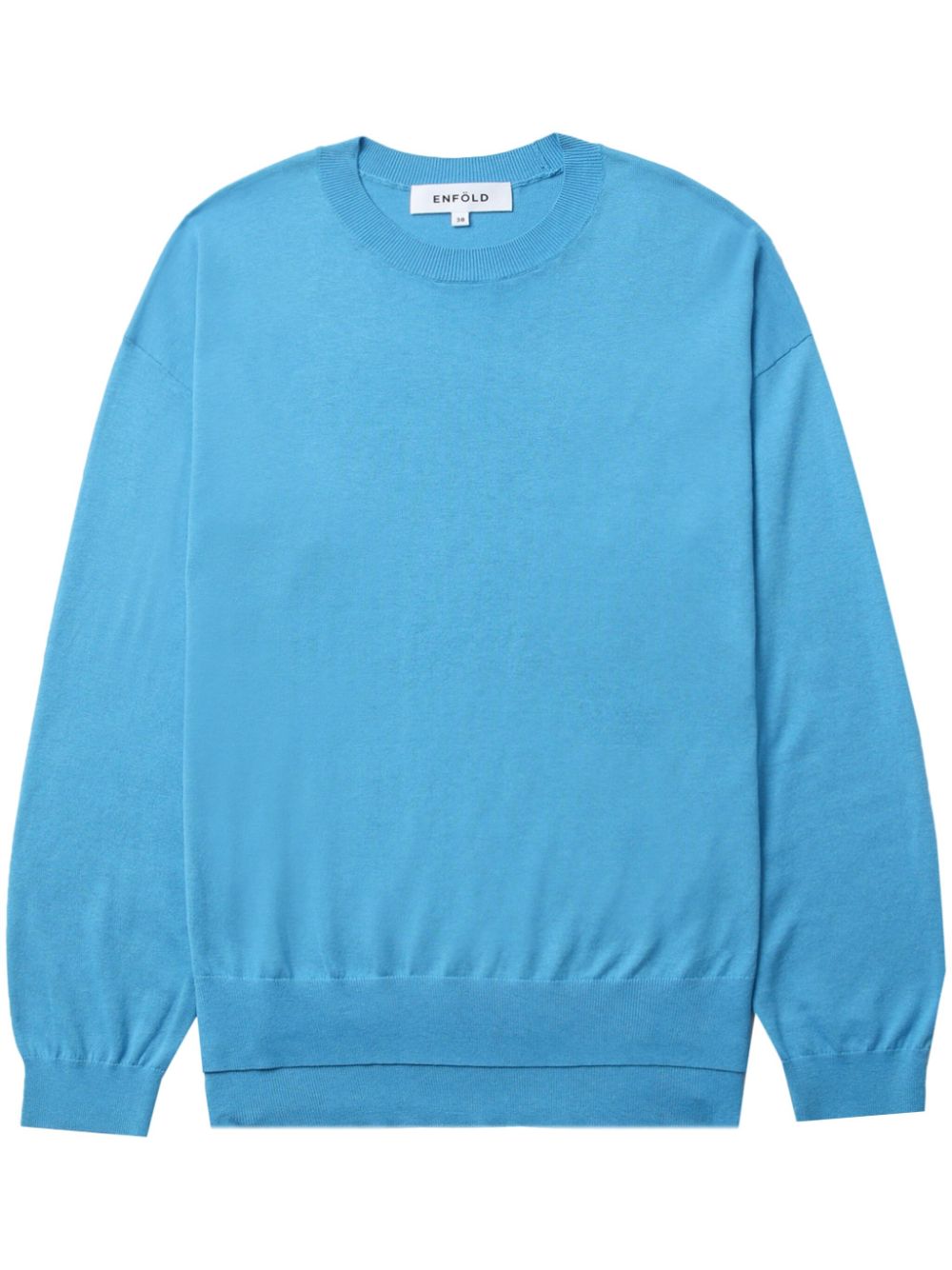 Enföld split-hem silk-cotton jumper - Blue von Enföld