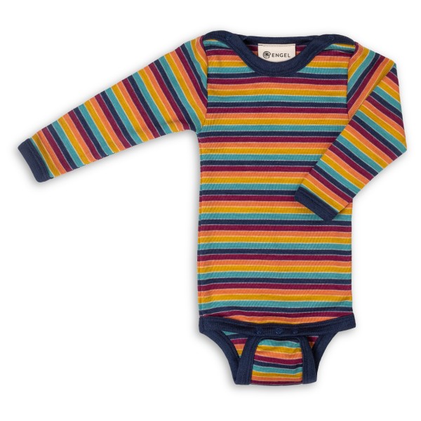 Engel - Baby Body L/S mit Druckknöpfen geringelt Gr 50/56 bunt von Engel