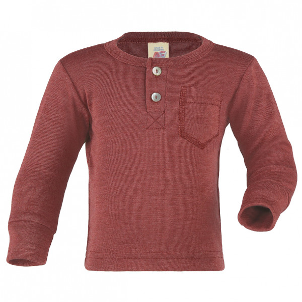 Engel - Baby Shirt mit Knopfleiste - Merinoshirt Gr 110/116;86/92;98/104 oliv;rot von Engel