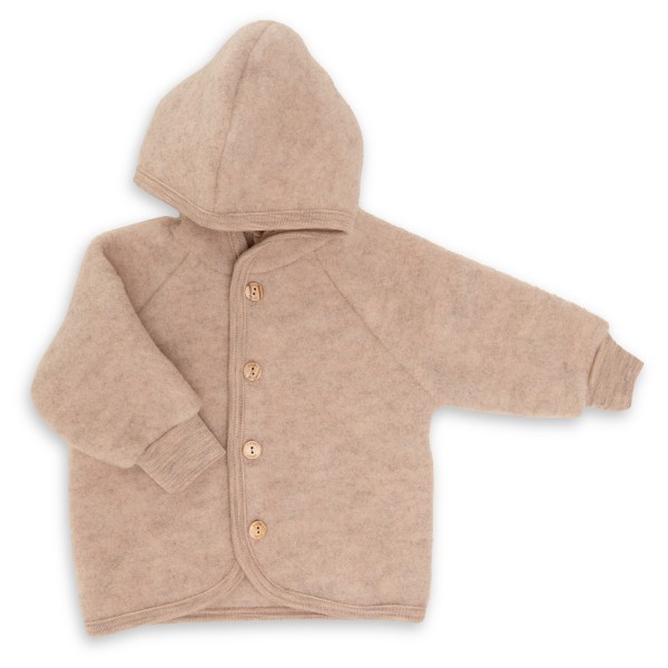 Engel - Kinder Kapuzenjacke mit Holzknöpfen - Wolljacke Gr 110/116 beige von Engel