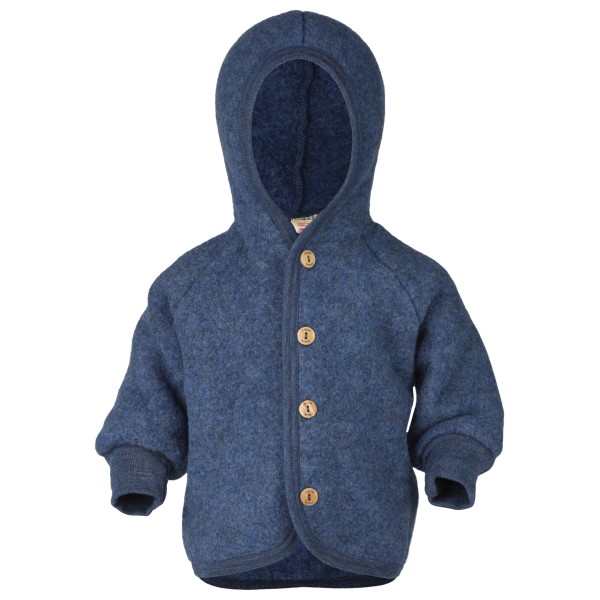 Engel - Kinder Kapuzenjacke mit Holzknöpfen - Wolljacke Gr 110/116 blau von Engel