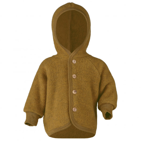 Engel - Kinder Kapuzenjacke mit Holzknöpfen - Wolljacke Gr 110/116 braun von Engel