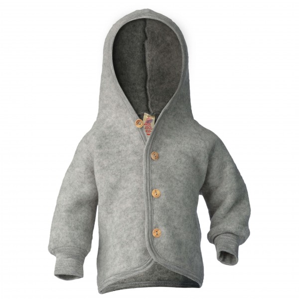 Engel - Kinder Kapuzenjacke mit Holzknöpfen - Wolljacke Gr 74/80 grau Engel - Kinder Kapuzenjacke mit Holzknöpfen - Wolljacke Gr 74/80 grau von Engel