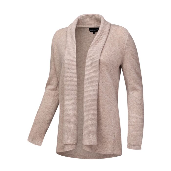 Damen Cardigan aus Kaschmir GOTS-Zertifiziert, beige, XXL von Enrico Rosselli