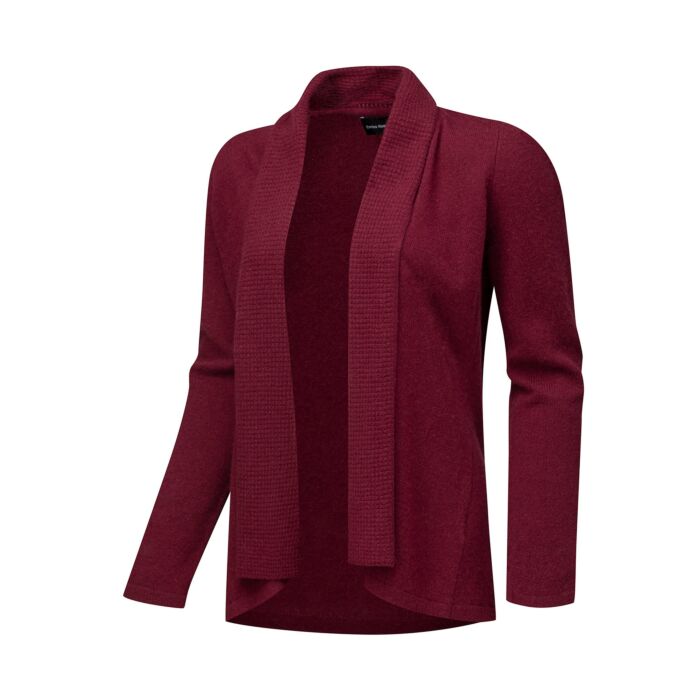 Damen Cardigan aus Kaschmir GOTS-Zertifiziert, bordeaux, L von Enrico Rosselli