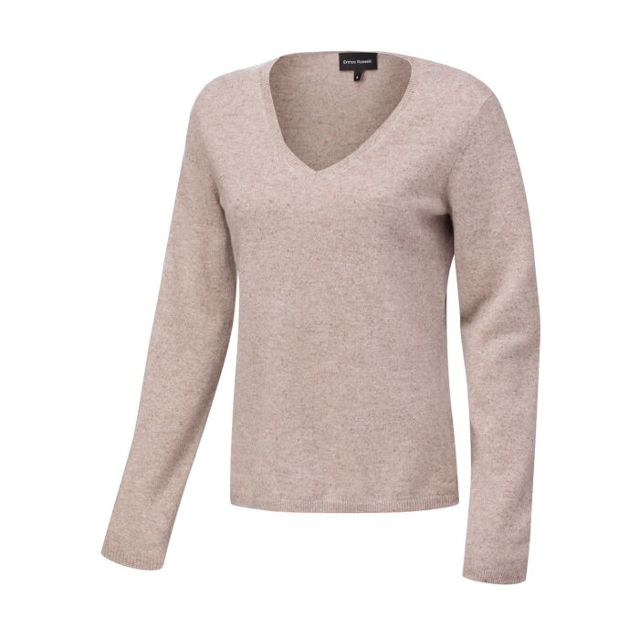 Kaschmir Pullover Damen GOTS-Zertifiziert, beige von Enrico Rosselli