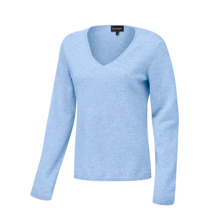 Kaschmir Pullover Damen GOTS-Zertifiziert, hellblau, XXL von Enrico Rosselli