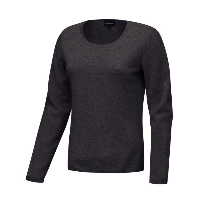 Pullover Damen aus Kaschmir GOTS-Zertifiziert, anthrazit, XL von Enrico Rosselli