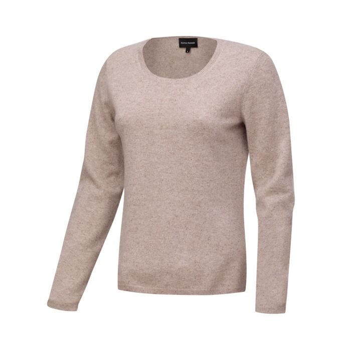 Pullover Damen aus Kaschmir GOTS-Zertifiziert, beige, XL von Enrico Rosselli