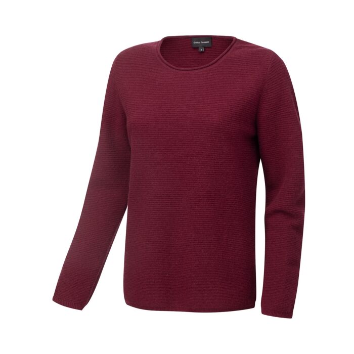 Pullover Damen aus Kaschmir GOTS-Zertifiziert, bordeaux, XL von Enrico Rosselli