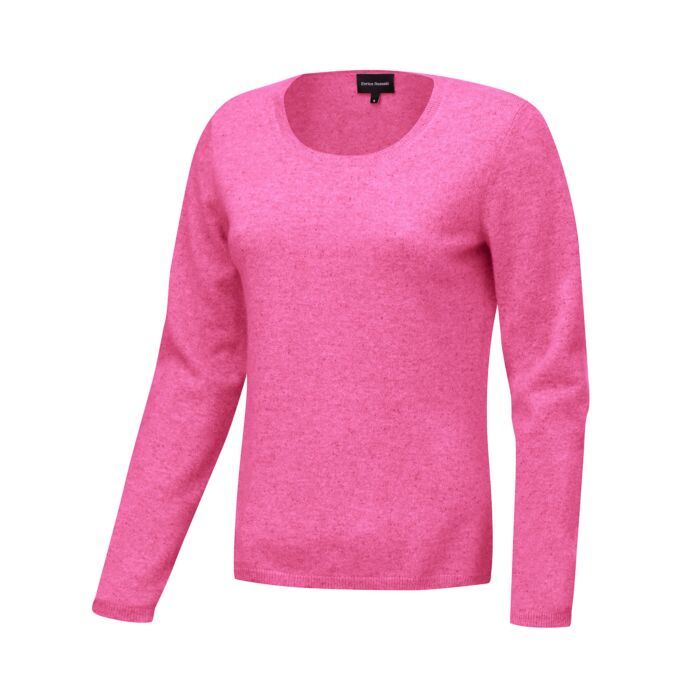 Pullover Damen aus Kaschmir GOTS-Zertifiziert, pink von Enrico Rosselli