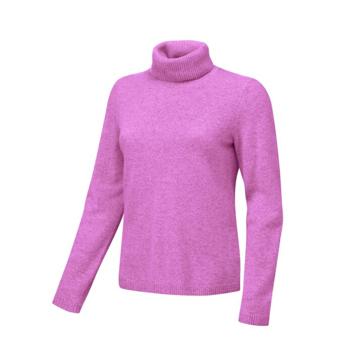 Rollkragenpullover Damen aus Kaschmir Gots, lila, XXL von Enrico Rosselli