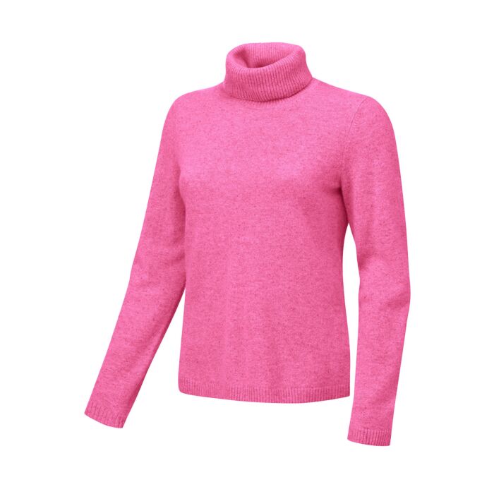 Rollkragenpullover Damen aus Kaschmir Gots, pink, XXL von Enrico Rosselli